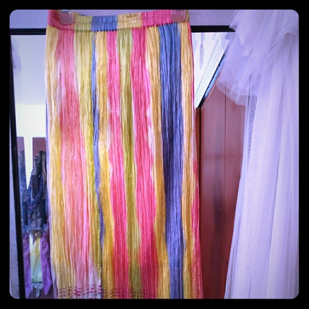 Long Multi color broom skirt